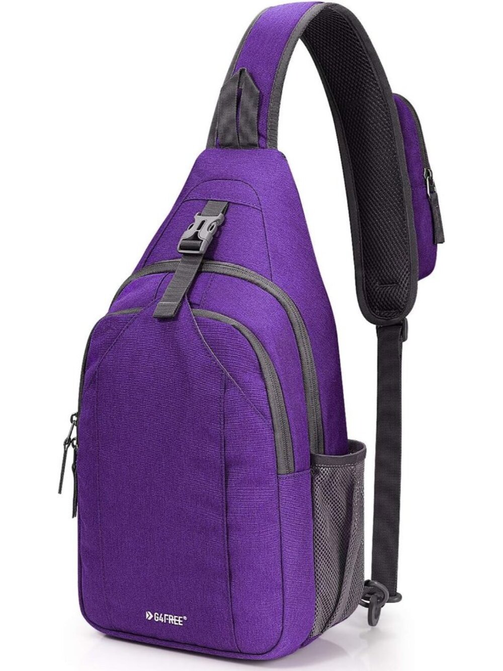 Womens Purple RFID Blocking Sling Backpack Crossbody Chest Bag Hiking For Travel